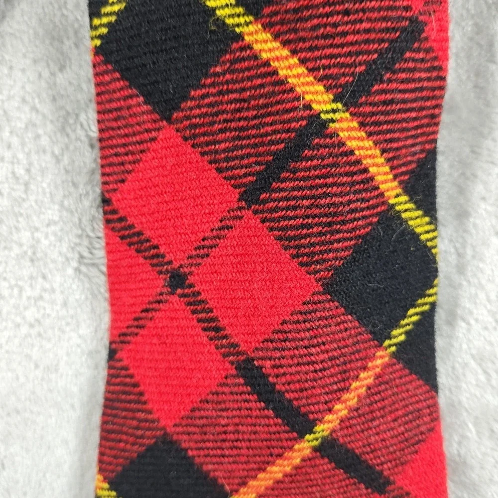 Vintage Polo Ralph Lauren Tie Men 53.5x3.2 Red Plaid Wool Preppy Scotland Preppy